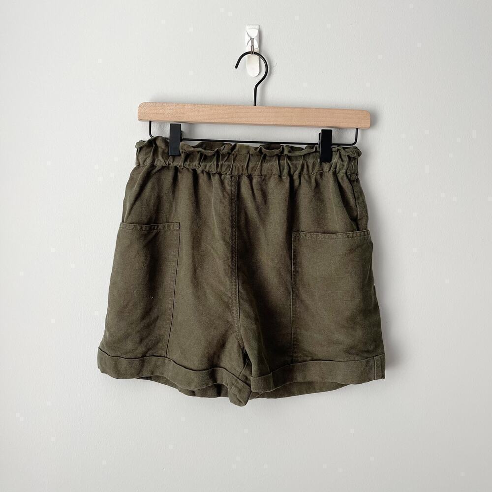 Aritzia Wilfred Free Women's Green Elastic Waste Shorts Size Small
